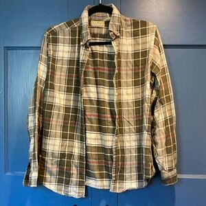 Vintage L.L. Bean Green and Red Plaid Button Down Shirt